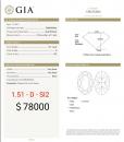 1.51ct D SI2 GIA5386303866
