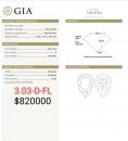 梨形3.03ct D FL GIA7366157663